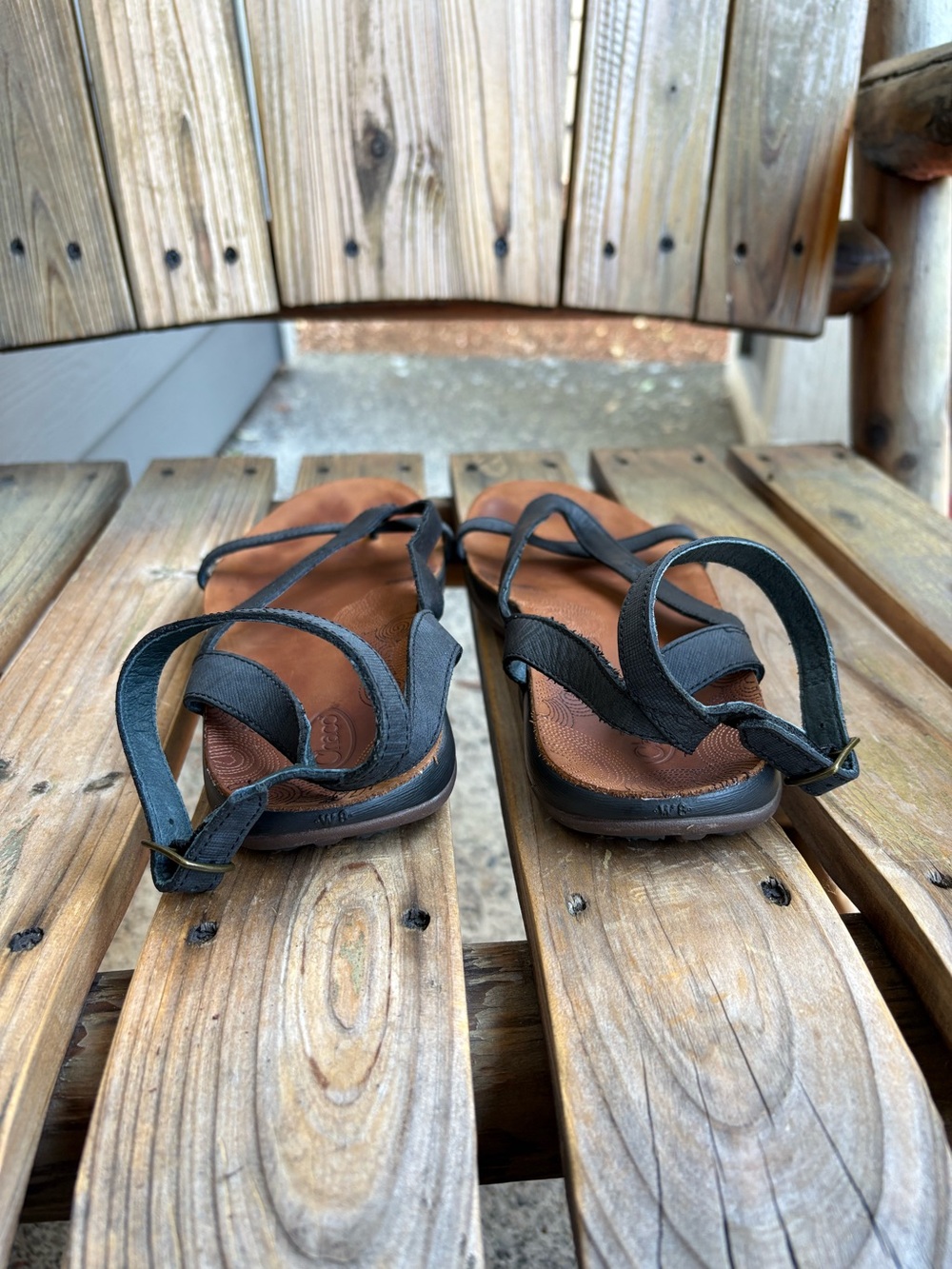 Chaco Sofia Black Leather Sandals Womens Size 8 - Picture 7 of 15